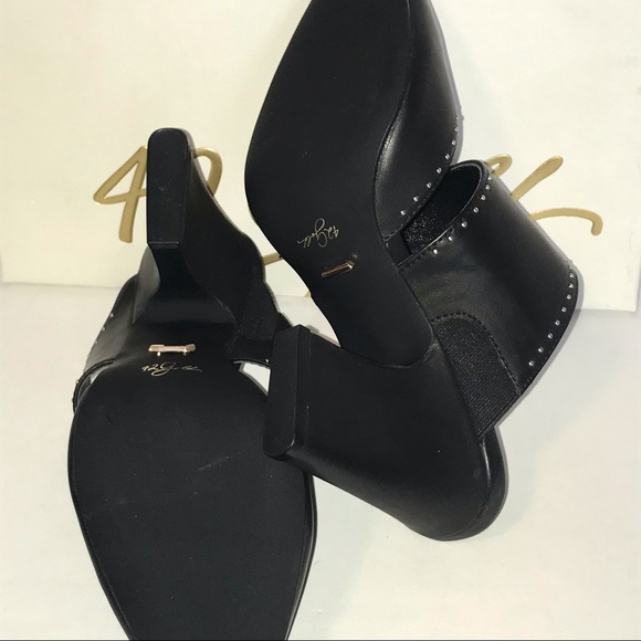 42 Gold Womens Figaro Mule Shoes Black Leather - Picture 3 of 9